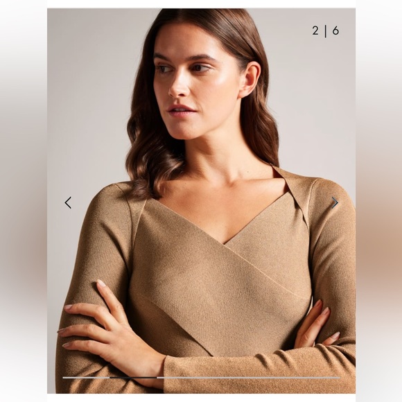 NWT TED BAKER LONDON Tabytha Slim Fit Cross Over Knit Dress - Picture 2 of 14